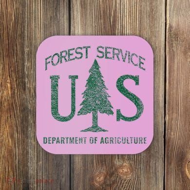 Us Forest Service (Distressed Green) Coaster