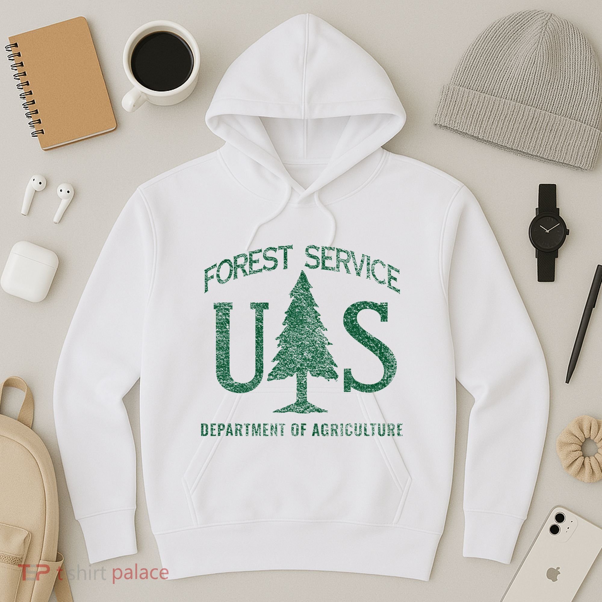 Us Forest Service (Distressed Green) Hoodie