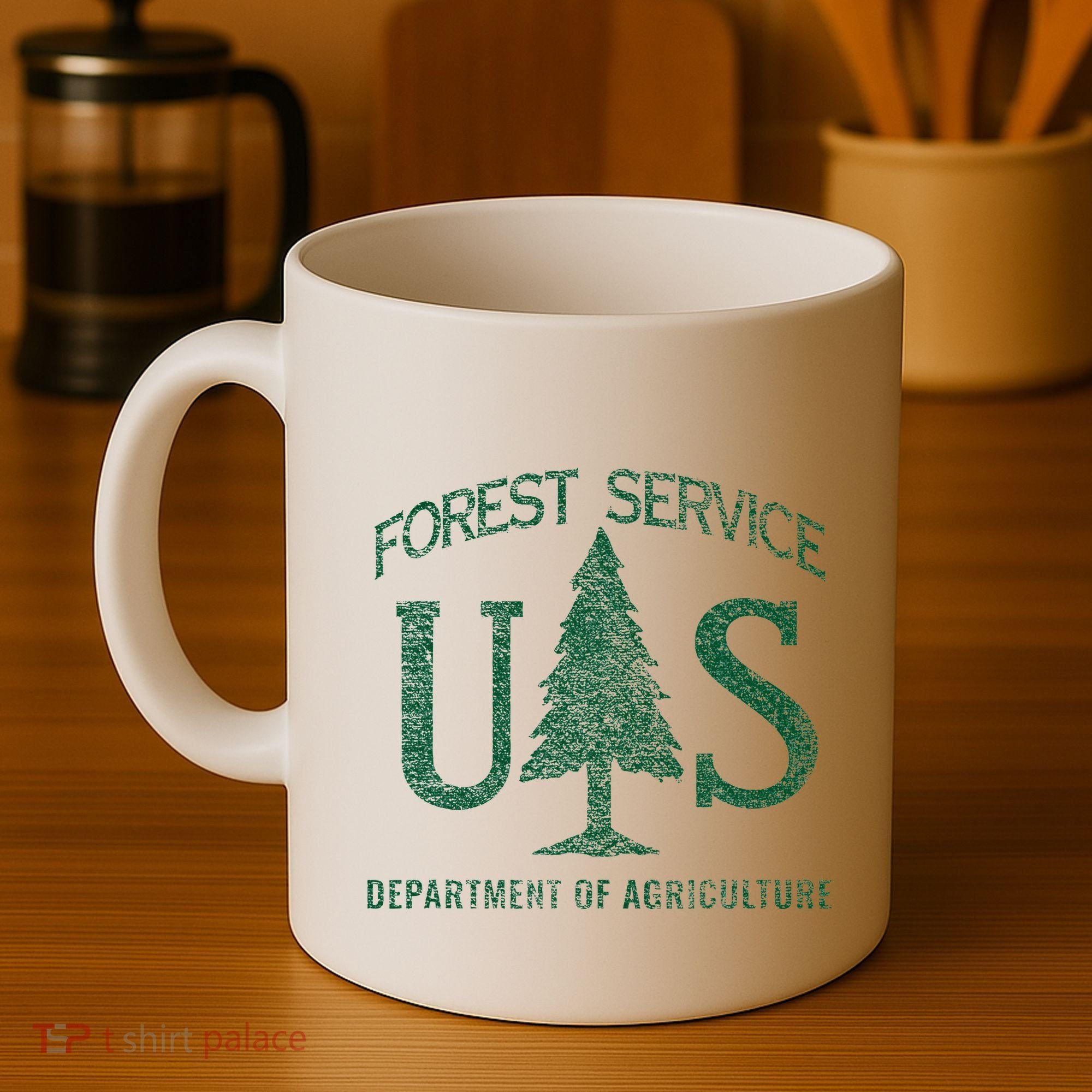 Us Forest Service (Distressed Green) Coffee Mug