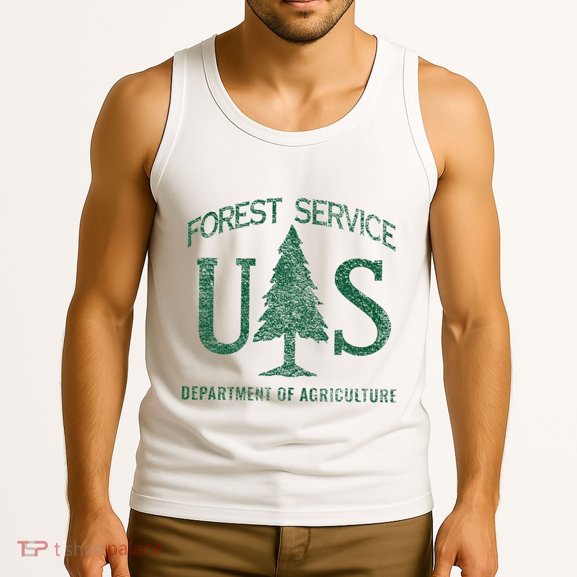Us Forest Service (Distressed Green) Tank Top