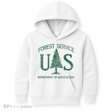 Us Forest Service (Distressed Green) Kids Hoodie