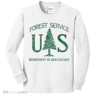Us Forest Service (Distressed Green) Kids Long Sleeve Shirt
