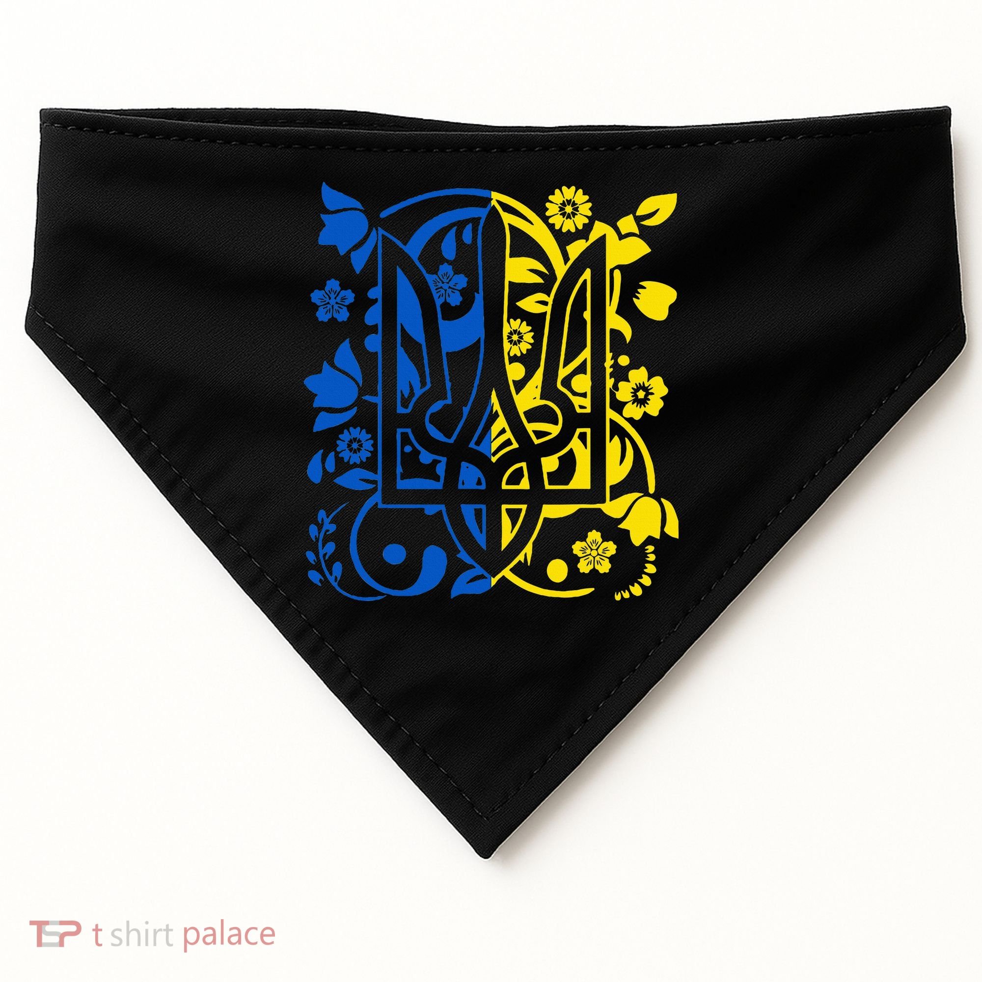 Ukraine Flag Symbol Flora Sunflower Ukrainian Pride Heart USA-Made Doggie Bandana