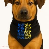 Ukraine Flag Symbol Flora Sunflower Ukrainian Pride Heart USA-Made Doggie Bandana thumb 1