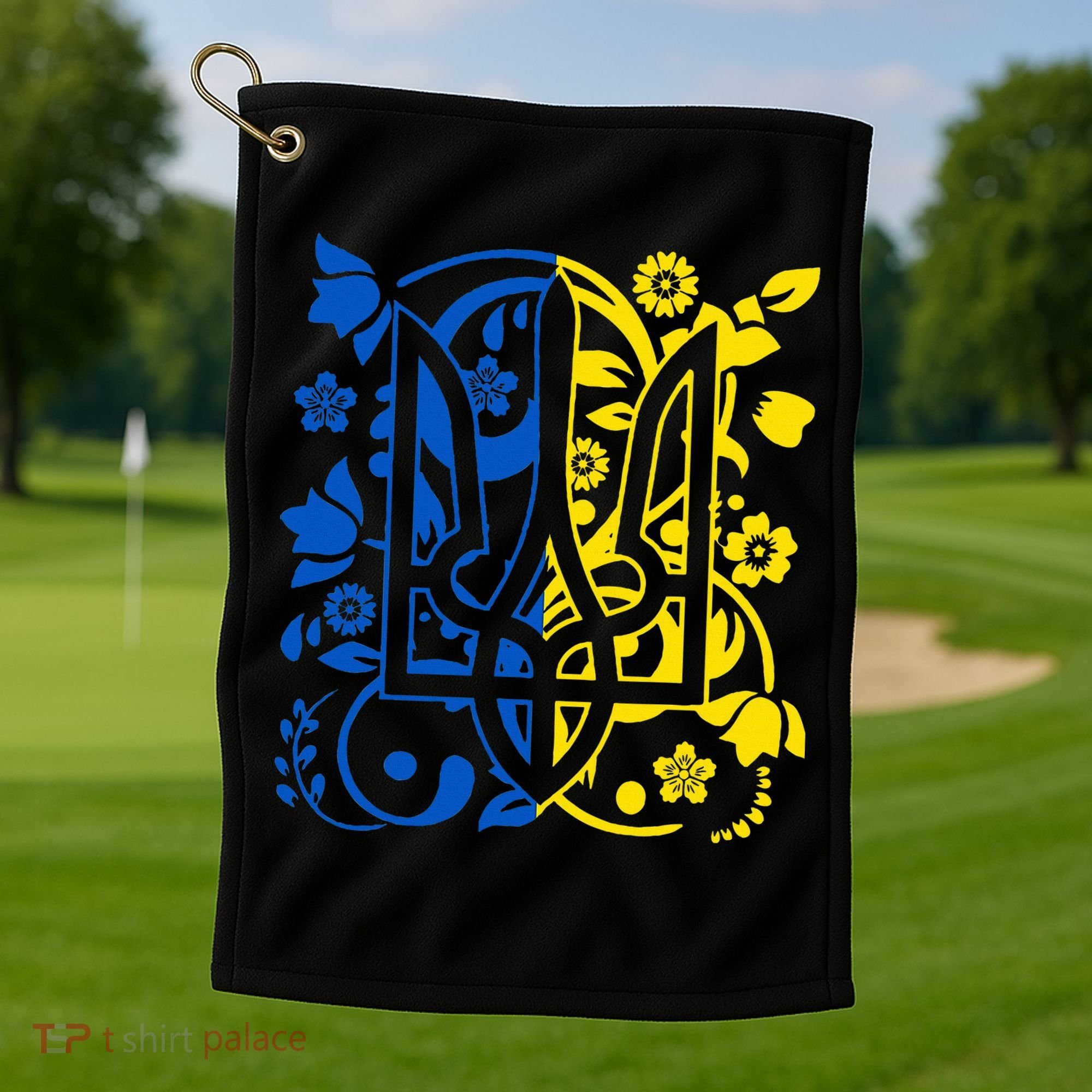 Ukraine Flag Symbol Flora Sunflower Ukrainian Pride Heart Golf Towel