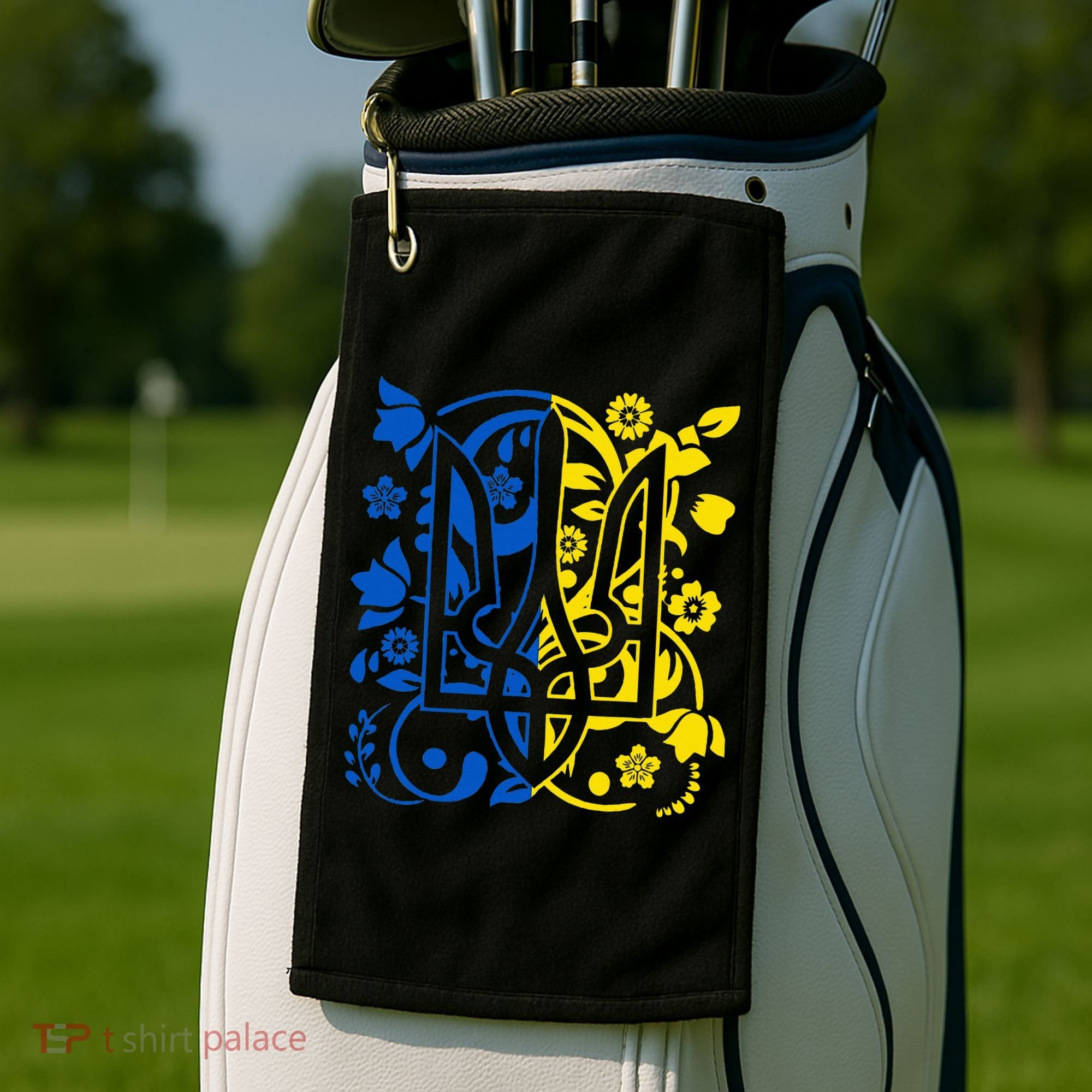 Ukraine Flag Symbol Flora Sunflower Ukrainian Pride Heart Golf Towel