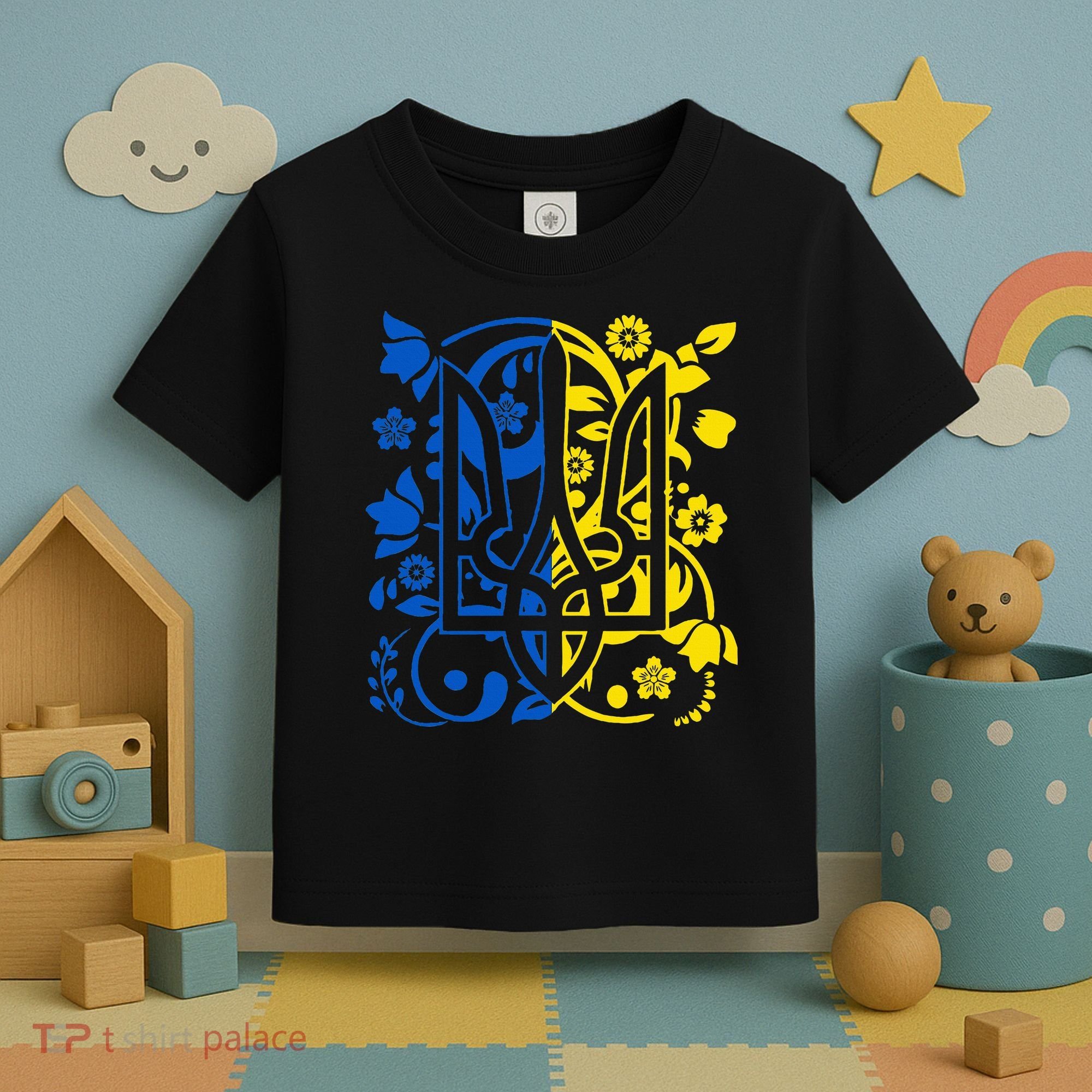 Ukraine Flag Symbol Flora Sunflower Ukrainian Pride Heart Toddler T-Shirt