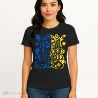 Ukraine Flag Symbol Flora Sunflower Ukrainian Pride Heart Women's T-Shirt thumb 4