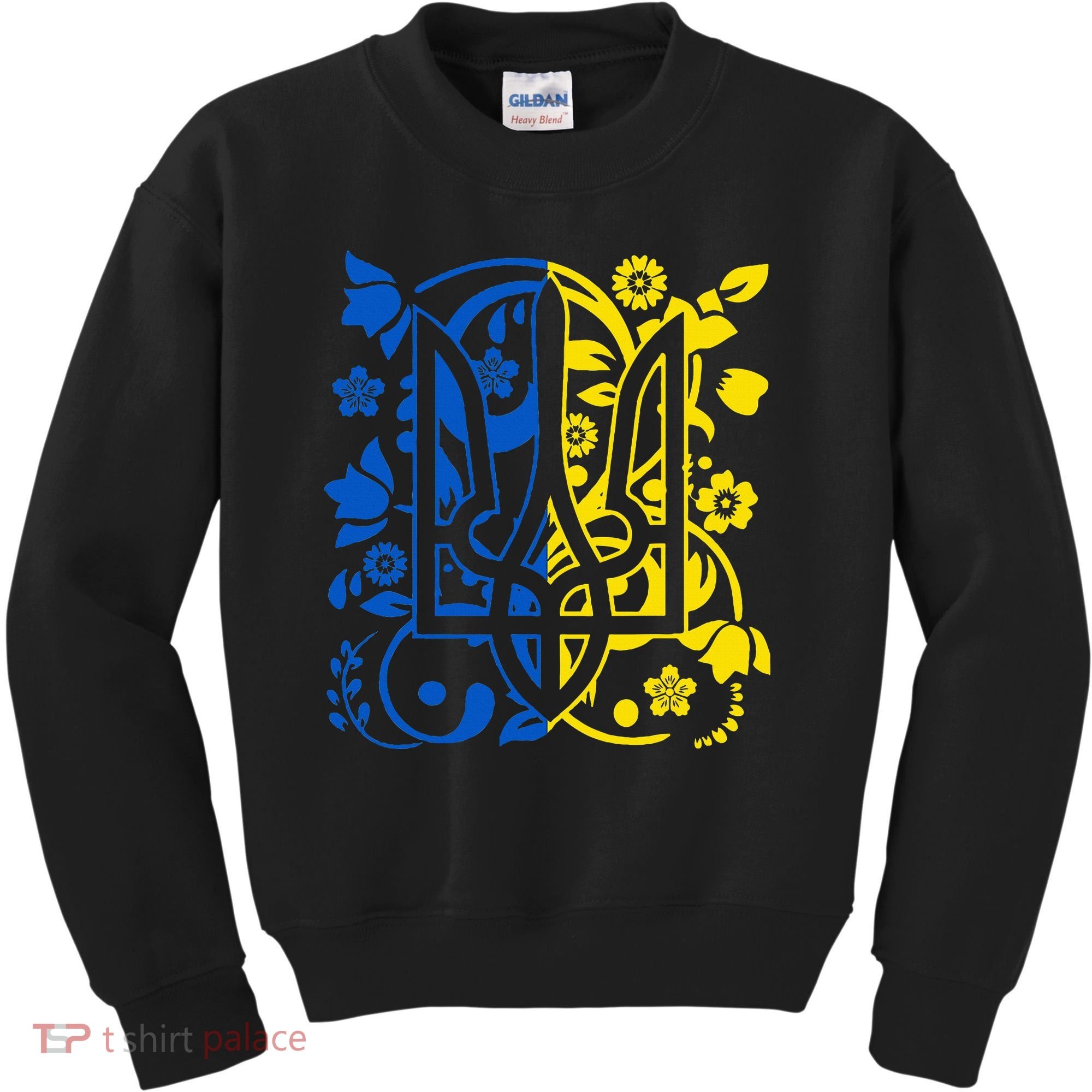 Ukraine Flag Symbol Flora Sunflower Ukrainian Pride Heart Kids Sweatshirt