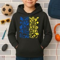 Ukraine Flag Symbol Flora Sunflower Ukrainian Pride Heart Kids Hoodie thumb 2