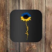Ukrainian Flag Sunflower I Stand With Ukraine Peace Coaster thumb 0