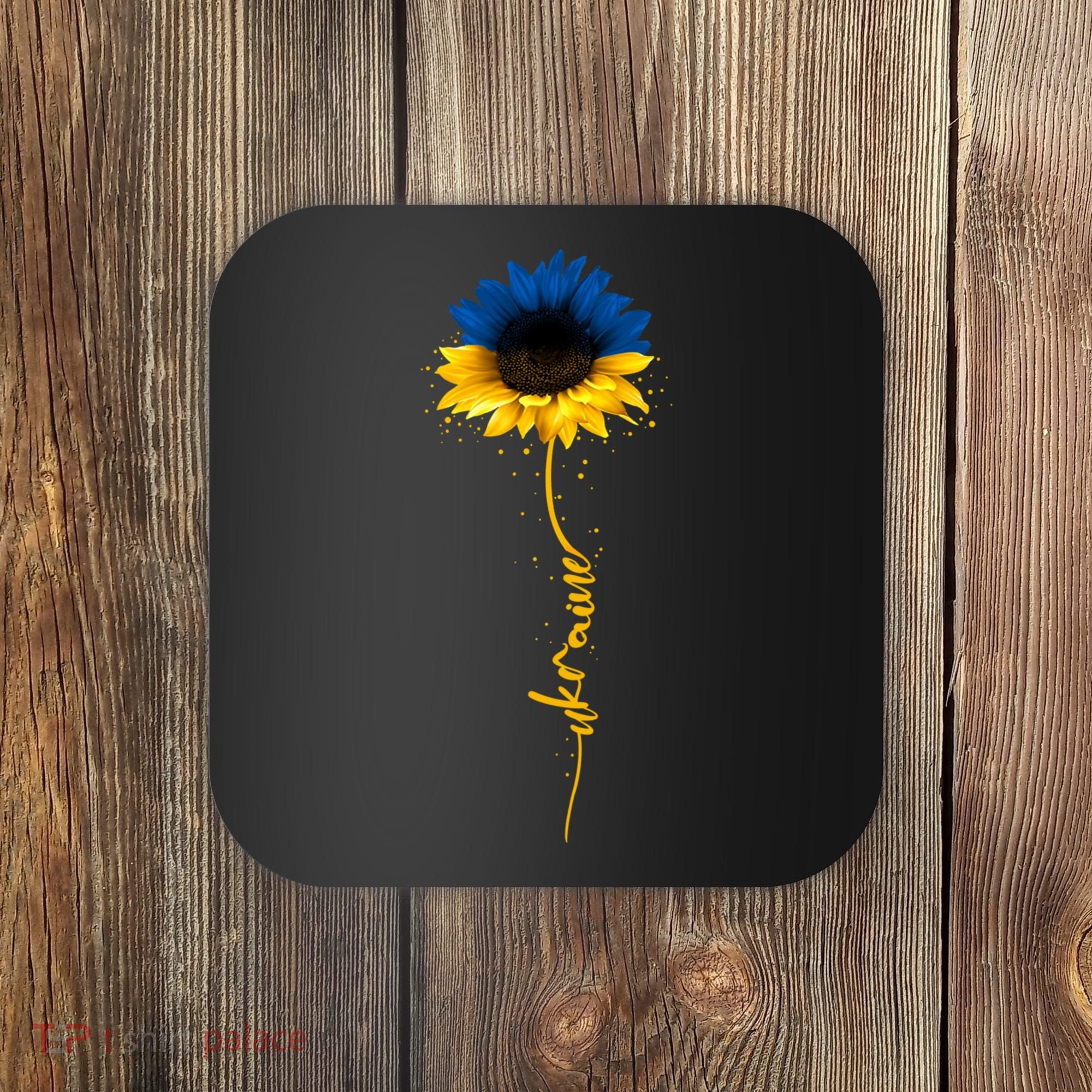 Ukrainian Flag Sunflower I Stand With Ukraine Peace Coaster