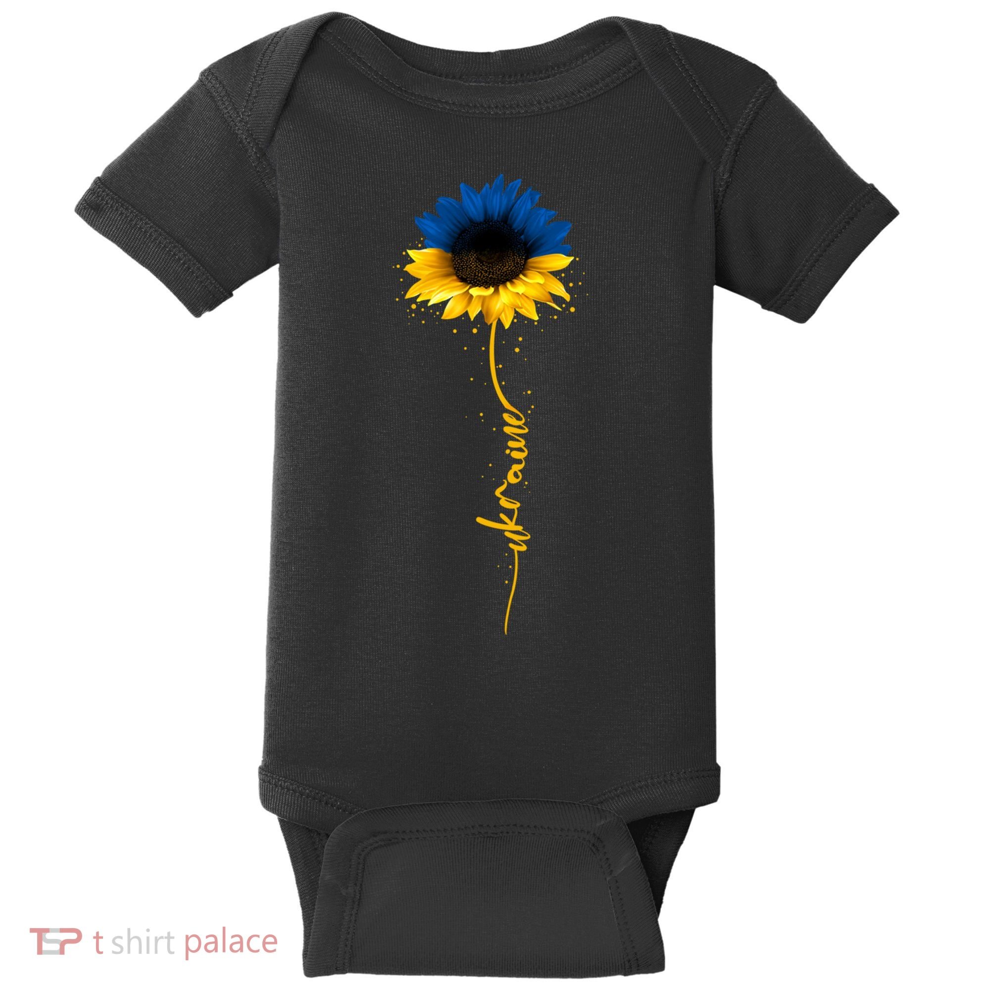 Ukrainian Flag Sunflower I Stand With Ukraine Peace Baby Bodysuit