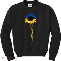 Ukrainian Flag Sunflower I Stand With Ukraine Peace Kids Sweatshirt thumb 0
