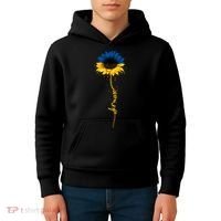 Ukrainian Flag Sunflower I Stand With Ukraine Peace Kids Hoodie thumb 4