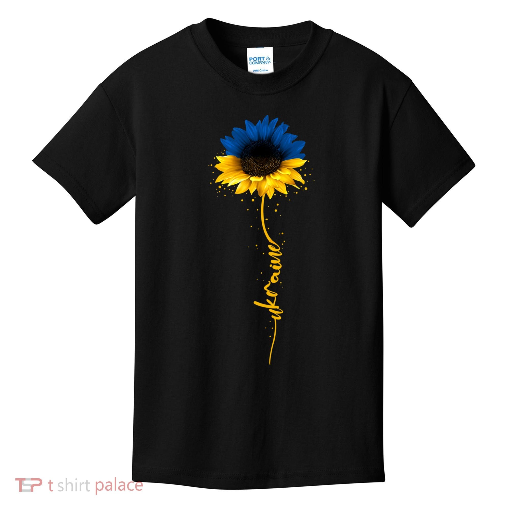Ukrainian Flag Sunflower I Stand With Ukraine Peace Kids T-Shirt