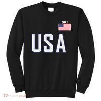 Usa Flag Skiing Team Cool Ski Equipment For Skier Men Women Sweatshirt thumb 0
