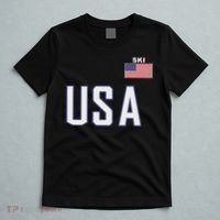 Usa Flag Skiing Team Cool Ski Equipment For Skier Men Women T-Shirt thumb 5