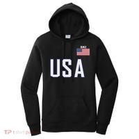 Usa Flag Skiing Team Cool Ski Equipment For Skier Men Women Women's Hoodie thumb 0
