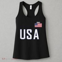 Usa Flag Skiing Team Cool Ski Equipment For Skier Men Women Women's Tank Top thumb 3