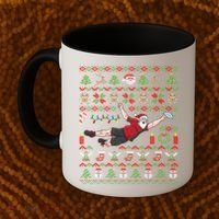 Ultimate Frisbee Santa Claus Sport Ugly Christmas Cute Gift Coffee Mug thumb 2