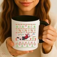 Ultimate Frisbee Santa Claus Sport Ugly Christmas Cute Gift Coffee Mug thumb 3