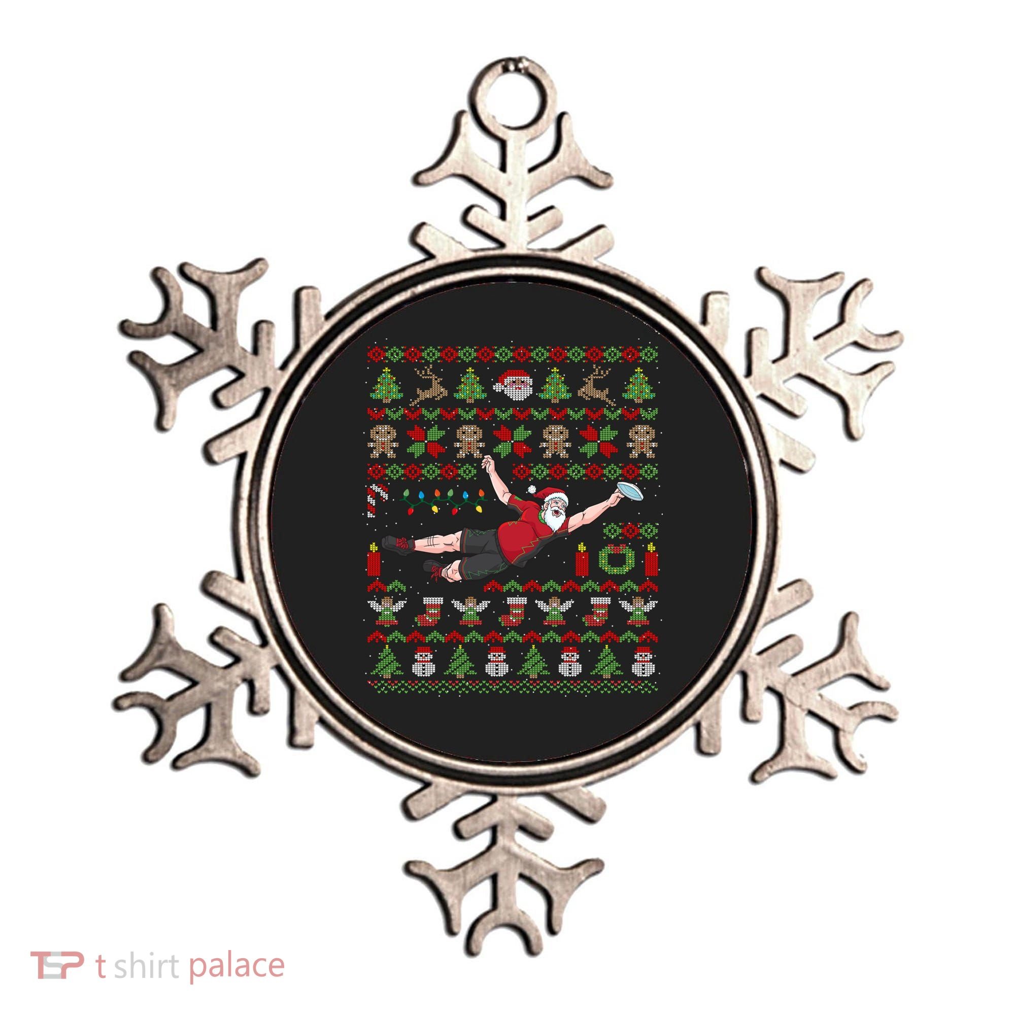 Ultimate Frisbee Santa Claus Sport Ugly Christmas Cute Gift Ornament