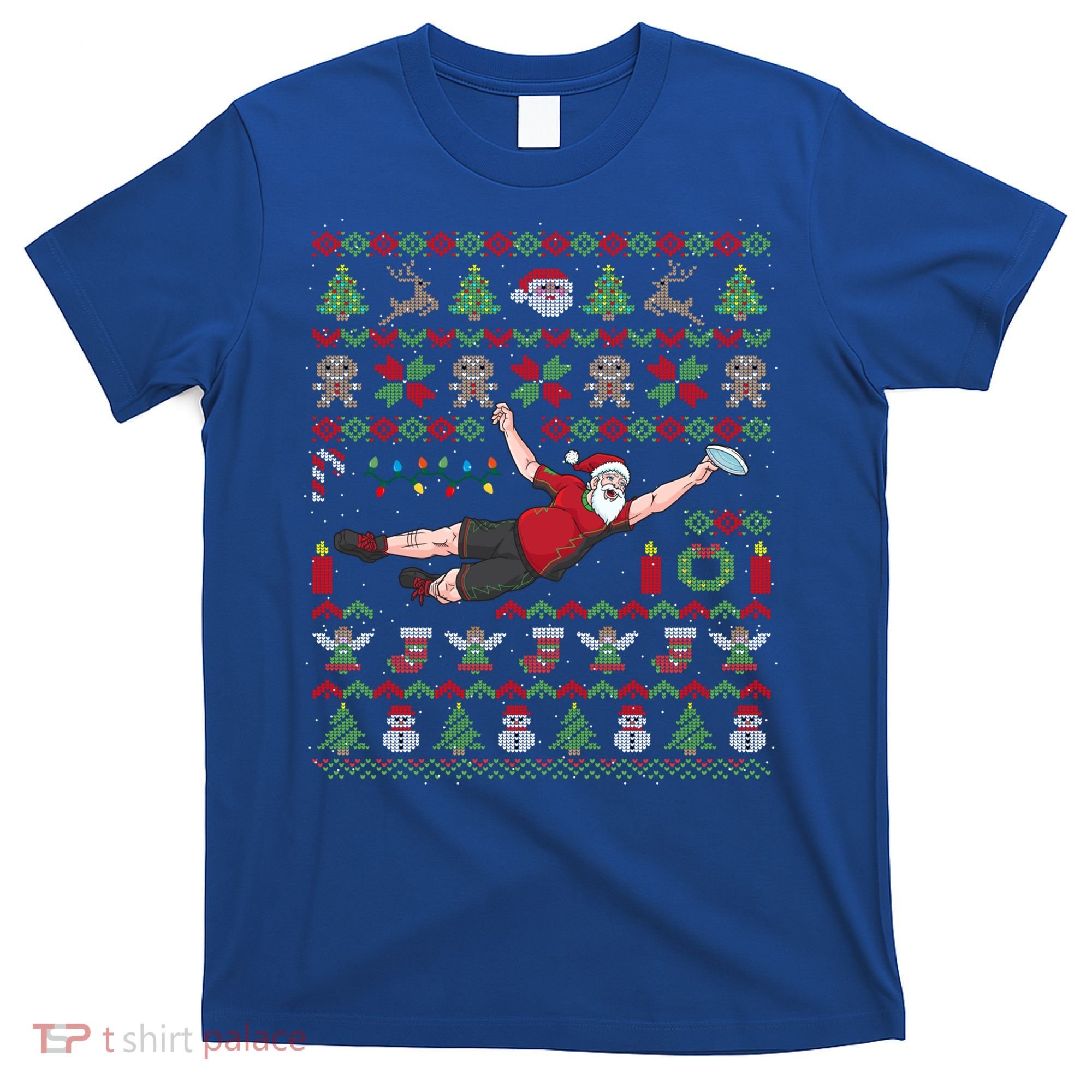 Ultimate Frisbee Santa Claus Sport Ugly Christmas Cute Gift T-Shirt