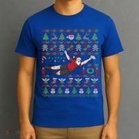 Ultimate Frisbee Santa Claus Sport Ugly Christmas Cute Gift T-Shirt thumb 3