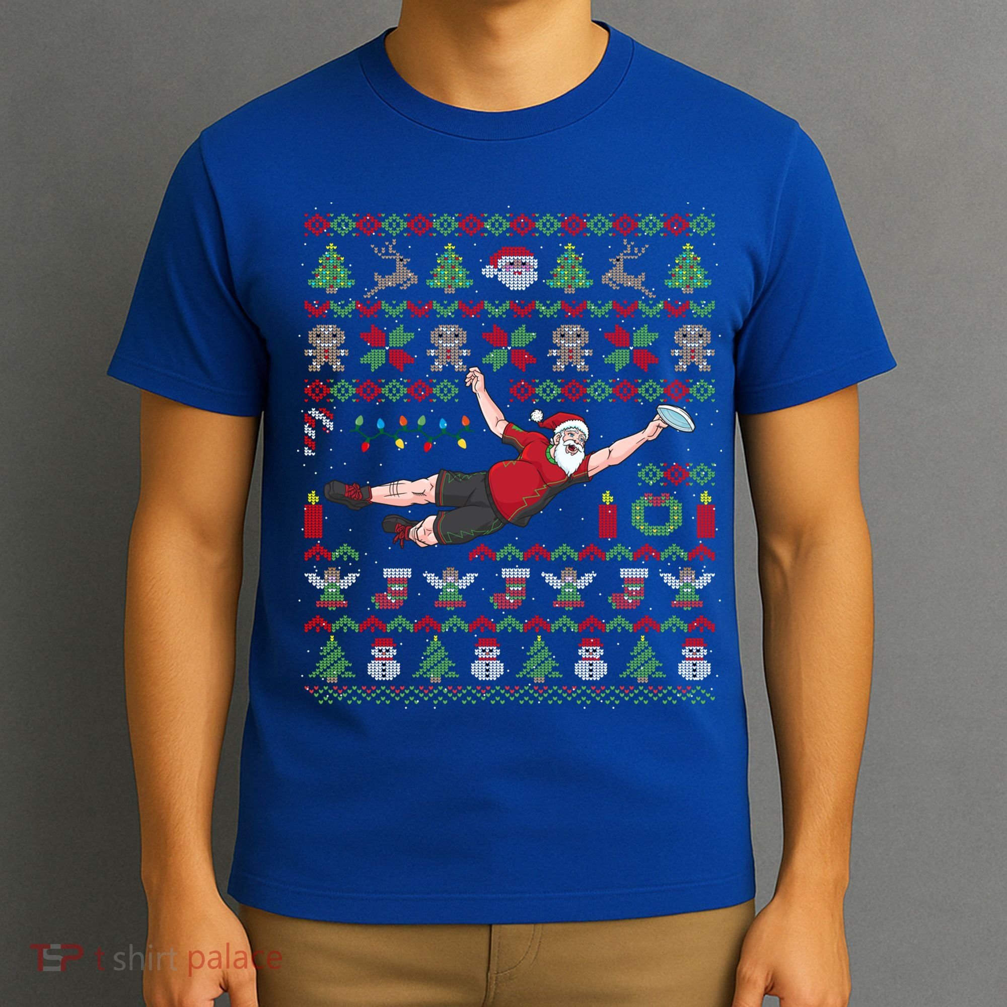 Ultimate Frisbee Santa Claus Sport Ugly Christmas Cute Gift T-Shirt