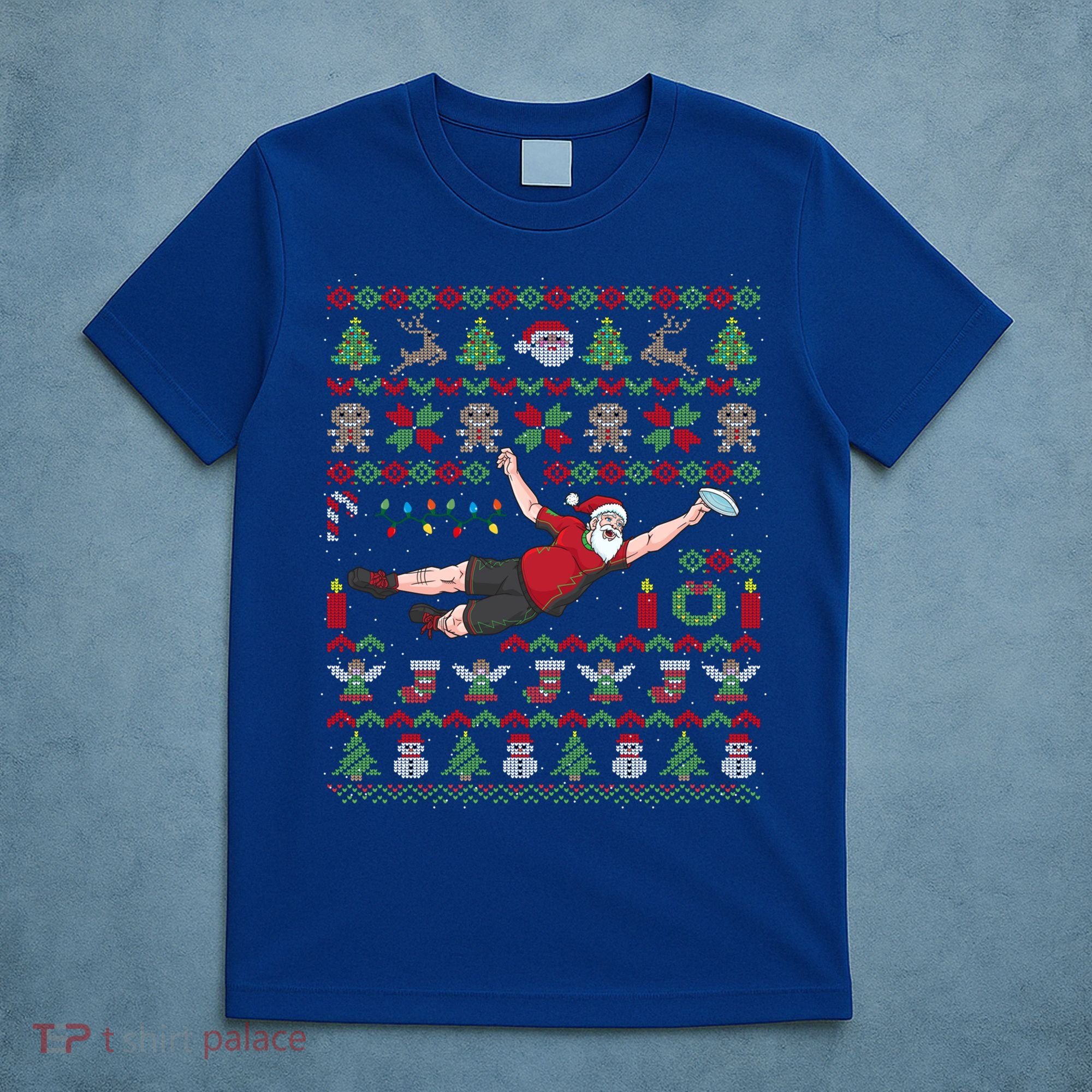 Ultimate Frisbee Santa Claus Sport Ugly Christmas Cute Gift T-Shirt