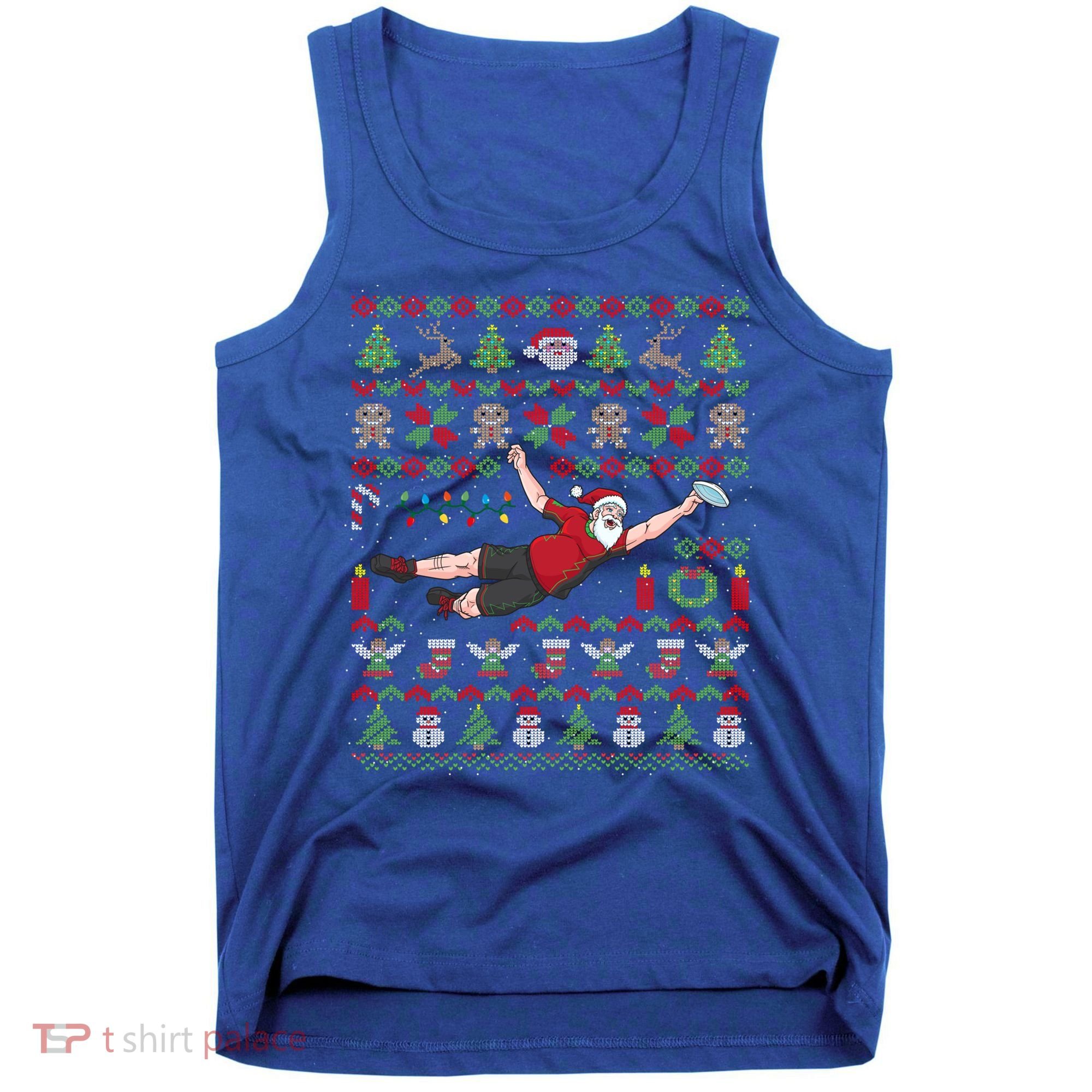 Ultimate Frisbee Santa Claus Sport Ugly Christmas Cute Gift Tank Top