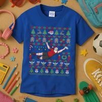 Ultimate Frisbee Santa Claus Sport Ugly Christmas Cute Gift Kids T-Shirt thumb 3