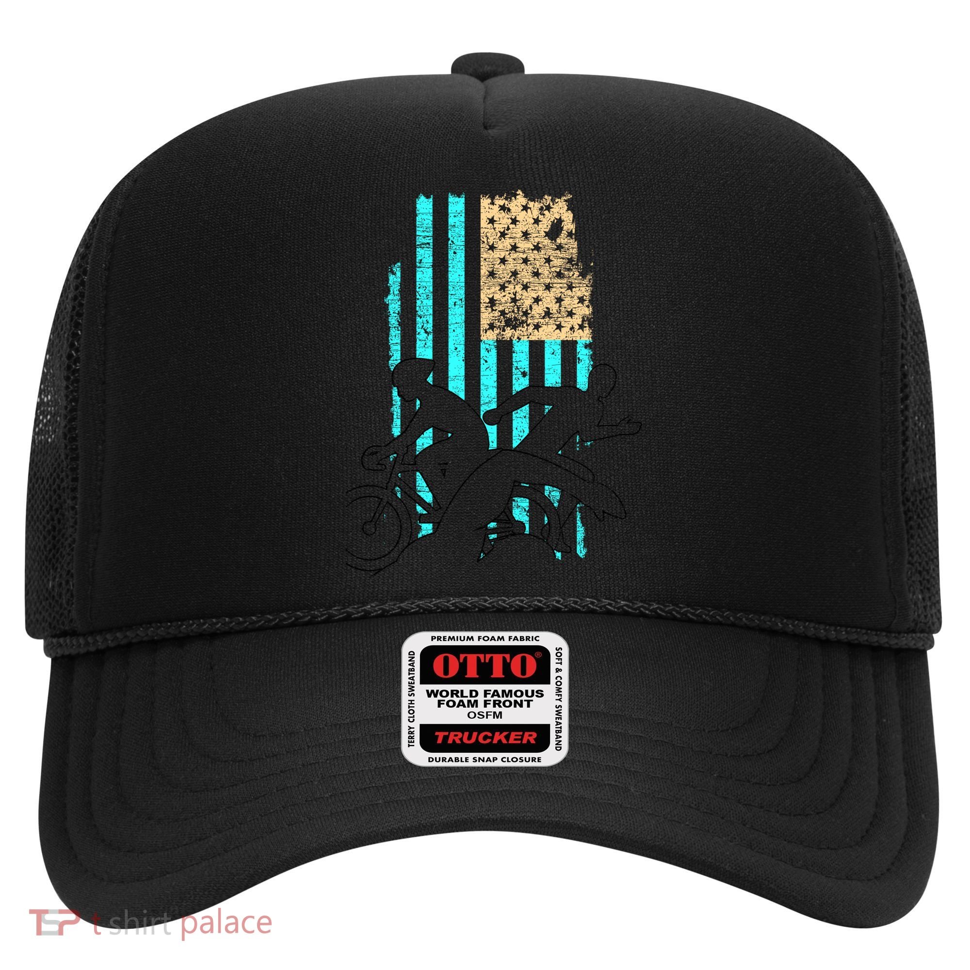 Usa Flag Triathlon Great Gift Swim Bike Run Hat