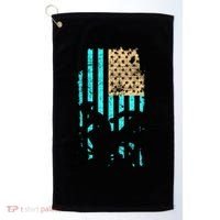 Usa Flag Triathlon Great Gift Swim Bike Run Golf Towel thumb 0