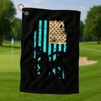 Usa Flag Triathlon Great Gift Swim Bike Run Golf Towel thumb 1