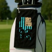 Usa Flag Triathlon Great Gift Swim Bike Run Golf Towel thumb 2