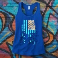 Usa Flag Triathlon Great Gift Swim Bike Run Women's Tank Top thumb 3