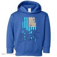 Usa Flag Triathlon Great Gift Swim Bike Run Toddler Hoodie thumb 0