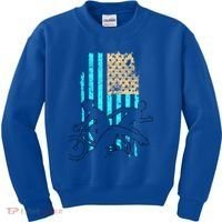 Usa Flag Triathlon Great Gift Swim Bike Run Kids Sweatshirt thumb 0