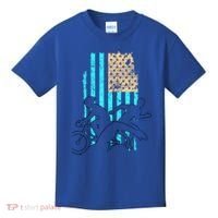 Usa Flag Triathlon Great Gift Swim Bike Run Kids T-Shirt thumb 0