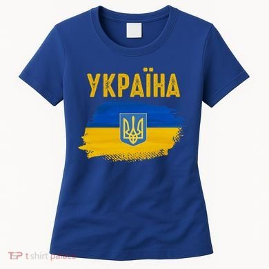 Ukraine Flag Trident Cyrillic Font Patriotic Ukrainians Gift Women's T-Shirt