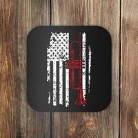 USA Flag Thin Red Line Jazz Music Gifts Trumpet Coaster thumb 0