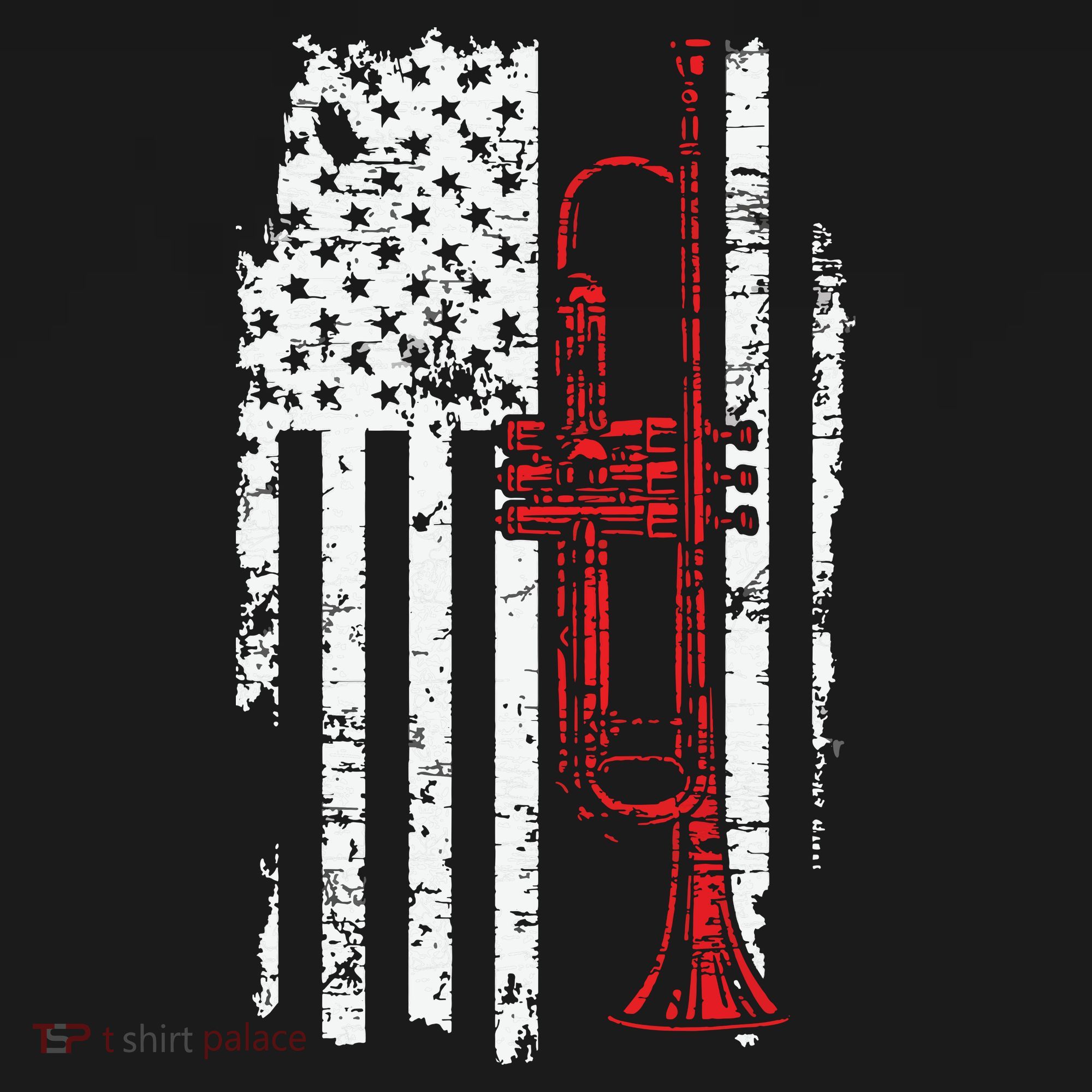 USA Flag Thin Red Line Jazz Music Gifts Trumpet Women's Tank Top