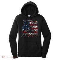 USA Flag Tiger Patriotic Independence Day 4th Of July Women's Hoodie thumb 0