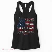 USA Flag Tiger Patriotic Independence Day 4th Of July Women's Tank Top thumb 0