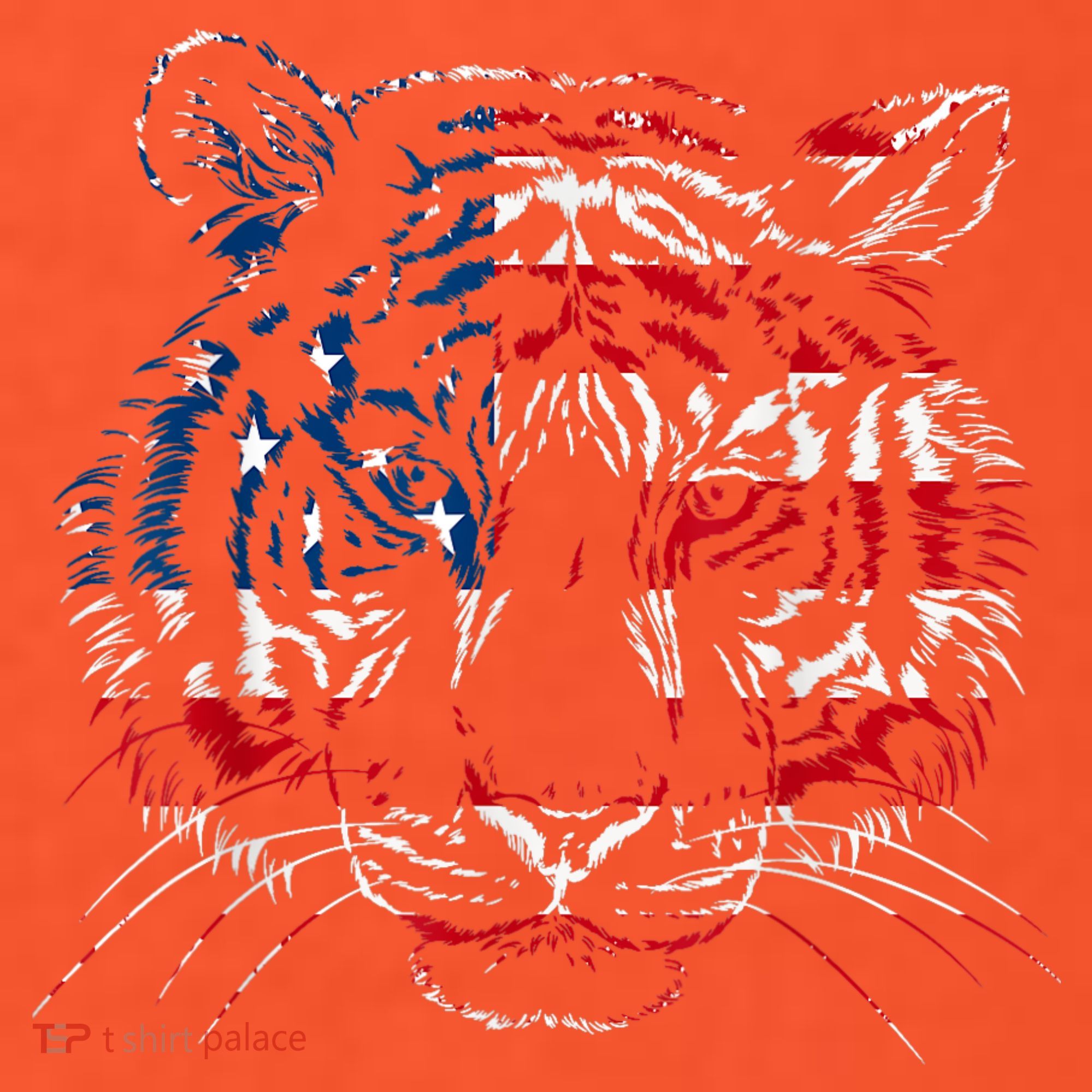 USA Flag Tiger Patriotic Independence Day 4th Of July Long Sleeve Shirt
