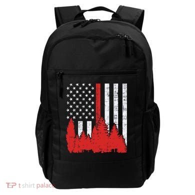 USA Flag Thin Red Line Forest Fire Wildland Firefighter Gift Backpack