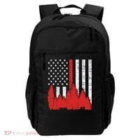 USA Flag Thin Red Line Forest Fire Wildland Firefighter Gift Backpack thumb 0