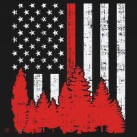USA Flag Thin Red Line Forest Fire Wildland Firefighter Gift Backpack thumb 2